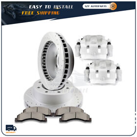 Szt83225101c 2pcs Brake Front Calipers And Rotors 4pcs Ceramic Pads For 00-05 Ford Excursion