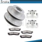Bro832249tr 2x Front Brake Calipers And Rotors 4x Ceramic Pads For 2006-2008 Dodge Ram 1500