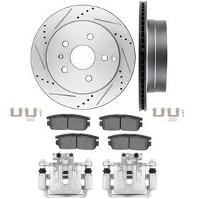 Ac848aa390tor A-carparts Rear Pair Brake Calipers Rotors And Ceramic Pads For Chevy Equinox Gmc Terrain