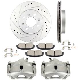 Ac848aa414tor A-carparts Pair Front Brake Calipers Rotors And Ceramic Pads For Honda Civic 1996-2005