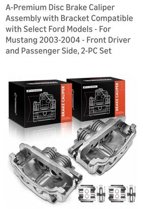 Bcb84839c A-premium Disc Brake Calipers Assembly For Ford Mustang 2003-04 Front L&r Set