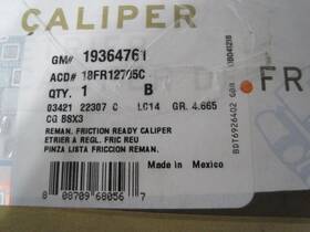 18fr12705c Acdelco/gold Ft Lft Rebuilt Brake Caliper With Hwd Professional/gold