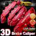 1002190 Ait15 Universal 3d Red Brembo Style Disc Brake Caliper Cover 4pcs Front Rear