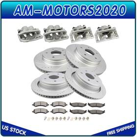 Am848aa402tor Amortors Front And Rear Brake Calipers Rotors Ceramic Pads For 2009-2018 Dodge Ram 1500