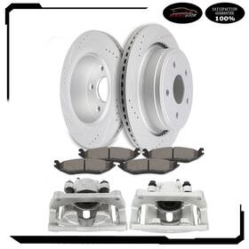Am848aa441tor Amortors Rear Disc Rotors Brake Pads And Pair Calipers For 2005-2010 Dodge Ram 1500