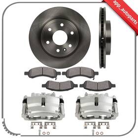 Aus84847801s App Autoparts Front Disc Brake Calipers Rotors Ceramic Pads Kits For 2008-2017 Buick Enclave