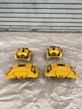 536-51240 Audi 12-18 A7 C7 Caliper Brake Stop W Pads Front Rear Left Right Set Of 4