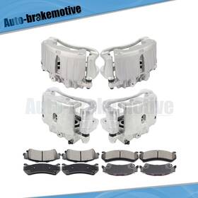 Auto-brakemotive Br832281mo Front And Rear Brake Calipers Ceramic Pad Kit For 2000-2002 Gmc Yukon Xl 1500