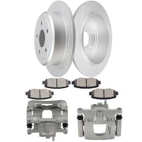 A84840001c Autocomplete Pair Rear Brake Calipers Rotors And Ceramic Pads Fits Jeep Wrangler 2007 - 2017