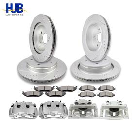18-b4836 Autoparts Hub 18b5009 Front Rear Brake Calipers And Rotor Ceramic Pad For Dodge Ram 1500 Drilled