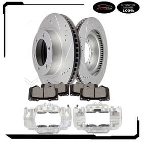 192985 Autoutdoor 192984 31327 976 Front Disc Rotors Ceramic Pads And Brake Calipers For 2005-2021 Toyota Tacoma