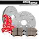Bm31383298 Brakemotive Front Red Powder Coated Brake Calipers And Pads Rotors 2006 2012 Mazda Miata