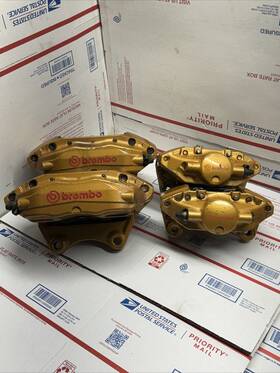 20.7313.05 Brembo 2003 - 2008 Nissan 350z Infiniti G35 Gold Brake Caliper Set Of 4 Oem