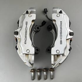 955-351-421-53 Brembo 04-10 Porsche Cayenne Front Left Right Brake Calipers Set Pair Silver Oem