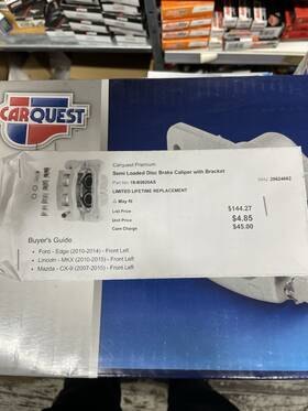 18-b5026as Carquest Disc Brake Caliper Lincoln Mkx Ford Edge Mazda Cx-9 Front Left