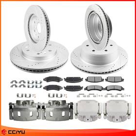 Z848ss45901g Cciyu Front And Rear Drilled Rotors Brake Calipers Pads For Silverado Sierra 1500