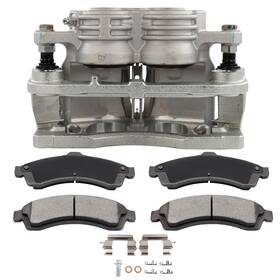 Ch848ccc438as Chas Front Left Right Brake Calipers Ceramic Pads 5pcs For 2002-2005 Gmc Envoy
