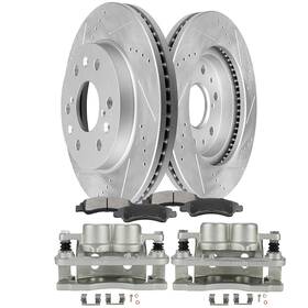 Ch848ccc455as Chas Front L R Brake Calipers Rotors Pads 8pcs For 2008-2014 Chevrolet Suburban 1500