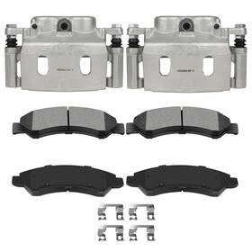 Ch848ccc463as Chas Front Left Right Brake Calipers Pads 6pcs For 2007-2008 Cadillac Escalade