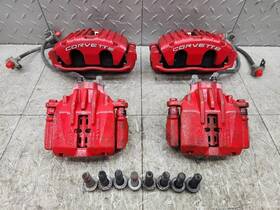 12530683 Chevrolet 1997-2004 C5 Corvette Brake Caliper Set Front Rear Painted Red Used Oem 82k Mile