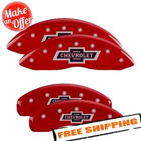 14252sbanrd Chevrolet Mgp Gloss Red Caliper Covers For 19-21 Chevy Silverado 1500