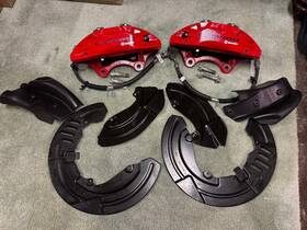84636650 Chevrolet 2016-2024 Camaro Ss Red Brembo Brake Calipers 4 Piston Front Pair Oem