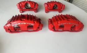172-2470 Corvette 97-04 C5 Calipers Set Front Rear Brake Brackets Red 8808-r4