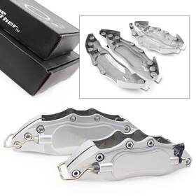 Dictorcoltd 550748801235 4pcs Metal 3d Universal Style Brake Caliper Cover Front&rear Silver