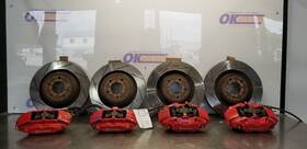 536-00127bl Dodge 09 Challenger Srt8 Br4 Brembo Brake Caliper Set With Rotors Front And Rear