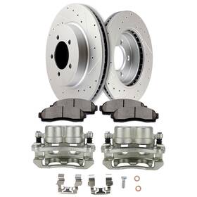 Ew841753a01 Ewaymotor Front Brake Calipers With Brakcket And Rotor Ceramic Pads For 02-05 Ford Explorer