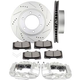 Ew848440a01 Ewaymotor Front Pair Brake Calipers For 2003-09 Toyota 4runner Disc Rotors And Ceramic Pads