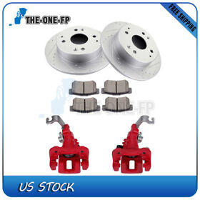 To83015201f For 98 02 Honda Accord 2x Rear Brake Calipers And Rotors 4x Ceramic Pads Slot