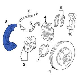 3l2z1214aa Ford Oe For Explorer Sport 2001-2003 Front Right Brake Dust Shield