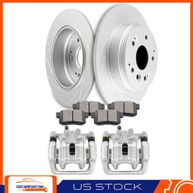 Gd839288c01 Gdcarpartsin Rear Brake Calipers Rotors And Ceramic Pads Slotted For Honda Element 2003-2011