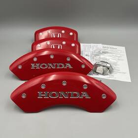 20107shonrd Honda Mgp Brake Caliper Covers 2008-2012 Accord V6 Red With Silver -