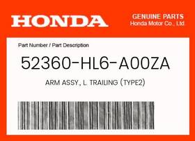 52360-hl6-a00za Honda Genuine Arm Assy. L. Trailing Type2 -