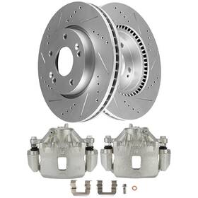 C84174401hpa Hptour-autoparts Front Brake Calipers For 2006-2010 Hyundai Sonata Rotors Drilled Slotted