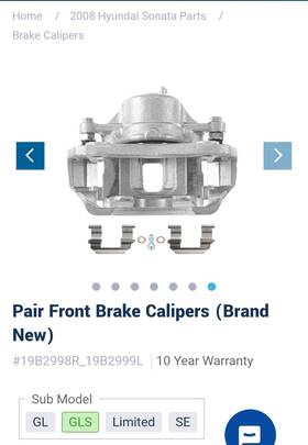 19b2998r Hyundai Front Brake Calipers Sonata 2006 - 2010/elantra/kia Magentis/optima