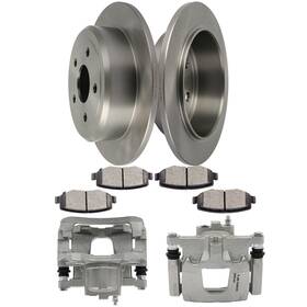 L848398top Linktop For 2007 - 2017 Jeep Wrangler Rear Pair Brake Calipers Rotors And Ceramic Pads