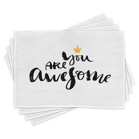 21091 Lunarable Ser Modern Place Mats Set Of 4 You Are Calligraphy With A Crown