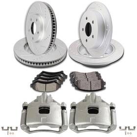 13440565 Luxfineparts 14pcs Front Rear Brake Calipers And Rotors Pads For 2000-2005 Chevrolet Impala