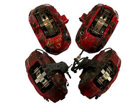 C088 Maserati 2014-2016 Quattroporte Ghibli S Q4 Front Rear Brake Caliper Set Oem Red