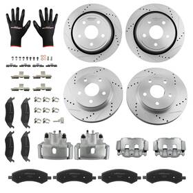 I0kx2l Maxpeedingrods Front Rear Brake Calipers Drilled Rotors And Pads For Dodge Ram 1500 2009-2010