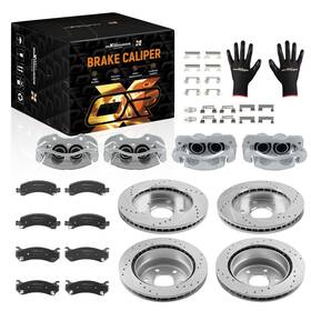 S-55054 Maxpeedingrods Front Rear Brake Rotors Calipers And Pads For Cadillac Escalade/chevy Tahoe 2002