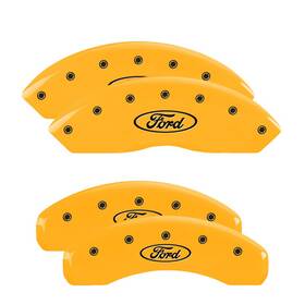 10248sfrdyl Mgp Caliper Covers Yellow With Black Ford Oval Logo Front/ Rear Bronco 2021-2025