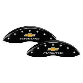 14265sbrcbk Mgp Gloss Black Caliper Covers W Chevy Racing Engraving Full Kit 4 Pcs