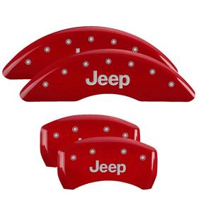 42012sjeprd Mgp Caliper Covers W Engraving 4 Pc Kit Gloss Red For 2014-2022 Jeep Cherokee