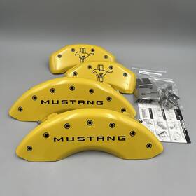 10198smbpyl Mgp Caliper Covers Brake 2010-2014 Ford Mustang Yellow And Black -