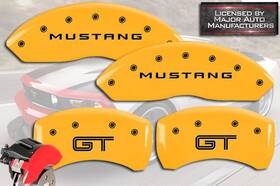 10198smgtyl Mgp Caliper Covers 2010-2014 Ford Inch Mustang Gt Front Rear Yellow Brake Disc 4p
