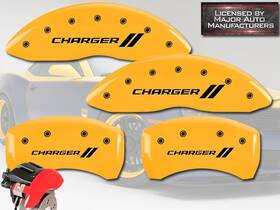 12162sch1yl Mgp Caliper Covers 2011-2023 Dodge Charger // R/t Front Rear Yellow Brake Disc
